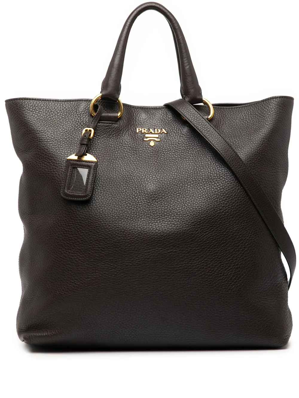 Prada Pre-Owned bolsa satchel Vitello Daino Open convertible 2000-2025 | marrón | Image 1