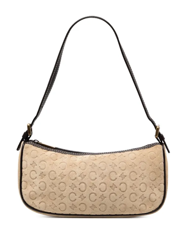 CELINE C MACADAM SUEDE ONE SHOULDER BAG Celine Pre-Owned 2000 C