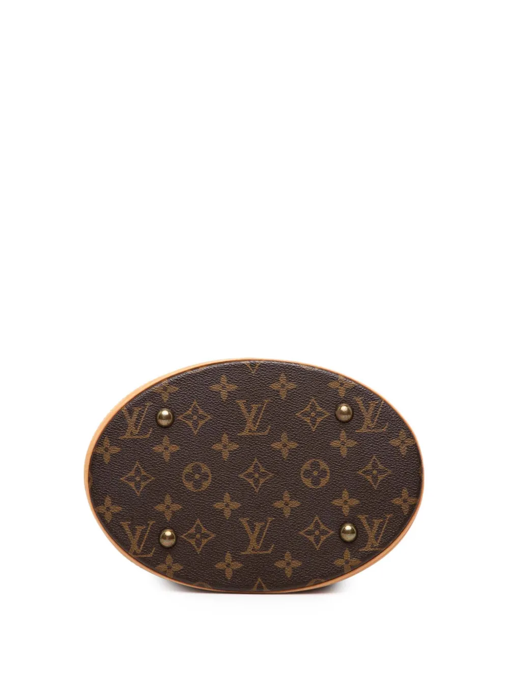 Pre-owned Louis Vuitton 2004 Monogram Petit Bucket Bag In Brown
