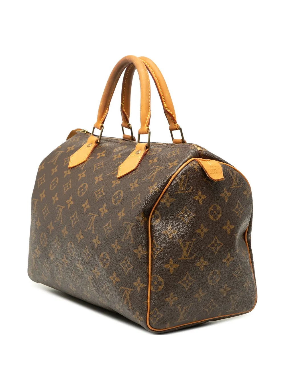 Pre-owned Louis Vuitton 2009 Monogram Speedy 30 Boston Bag In Brown