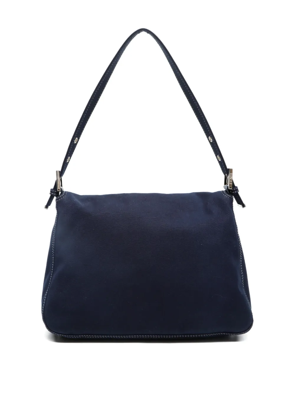Pre-owned Fendi 2000-2015 Mamma Baguette Denim Shoulder Bag In Blue