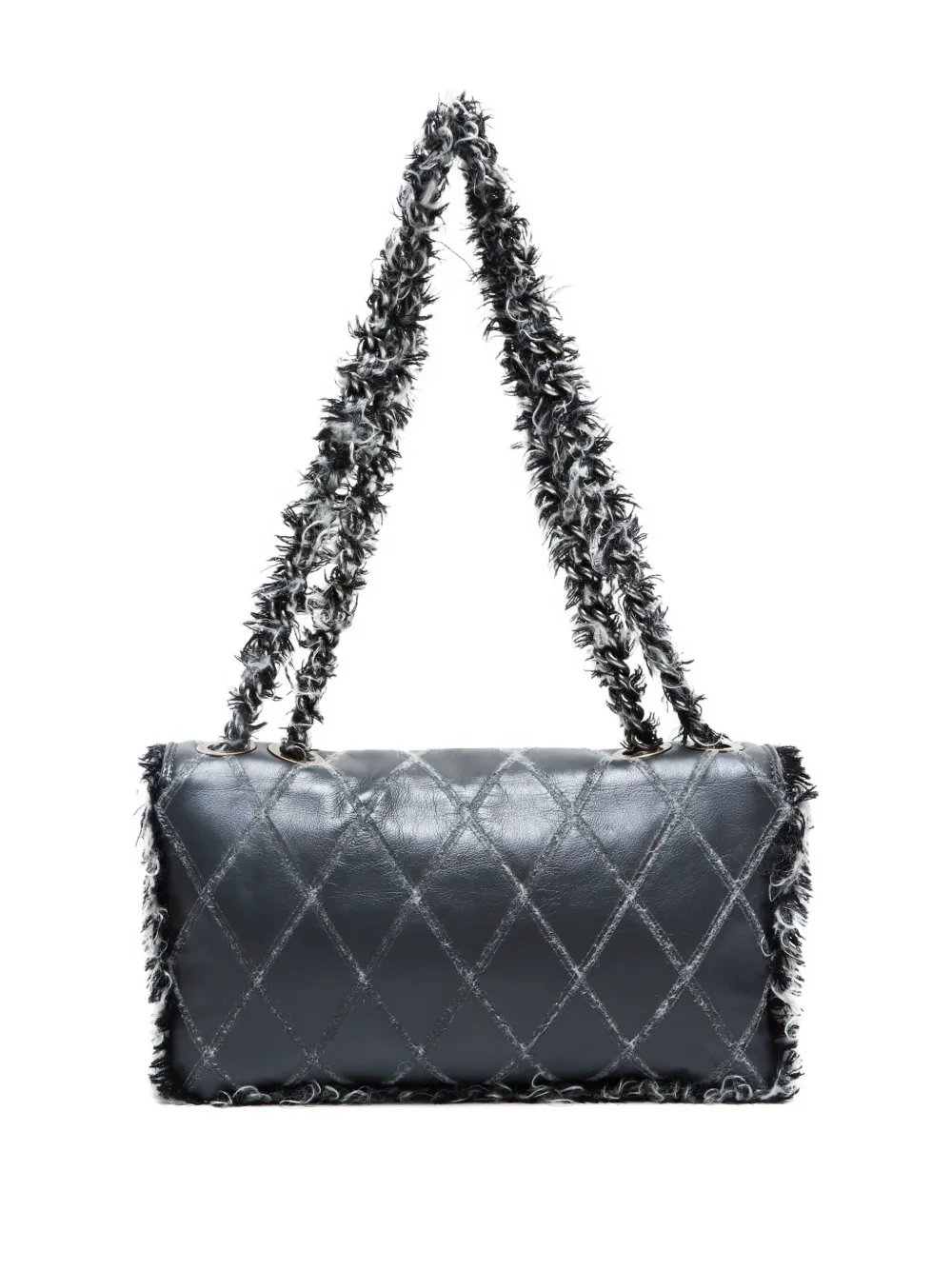 Pre-owned Chanel 2011 Flap Tweed-chain Shoulder Bag In Gray