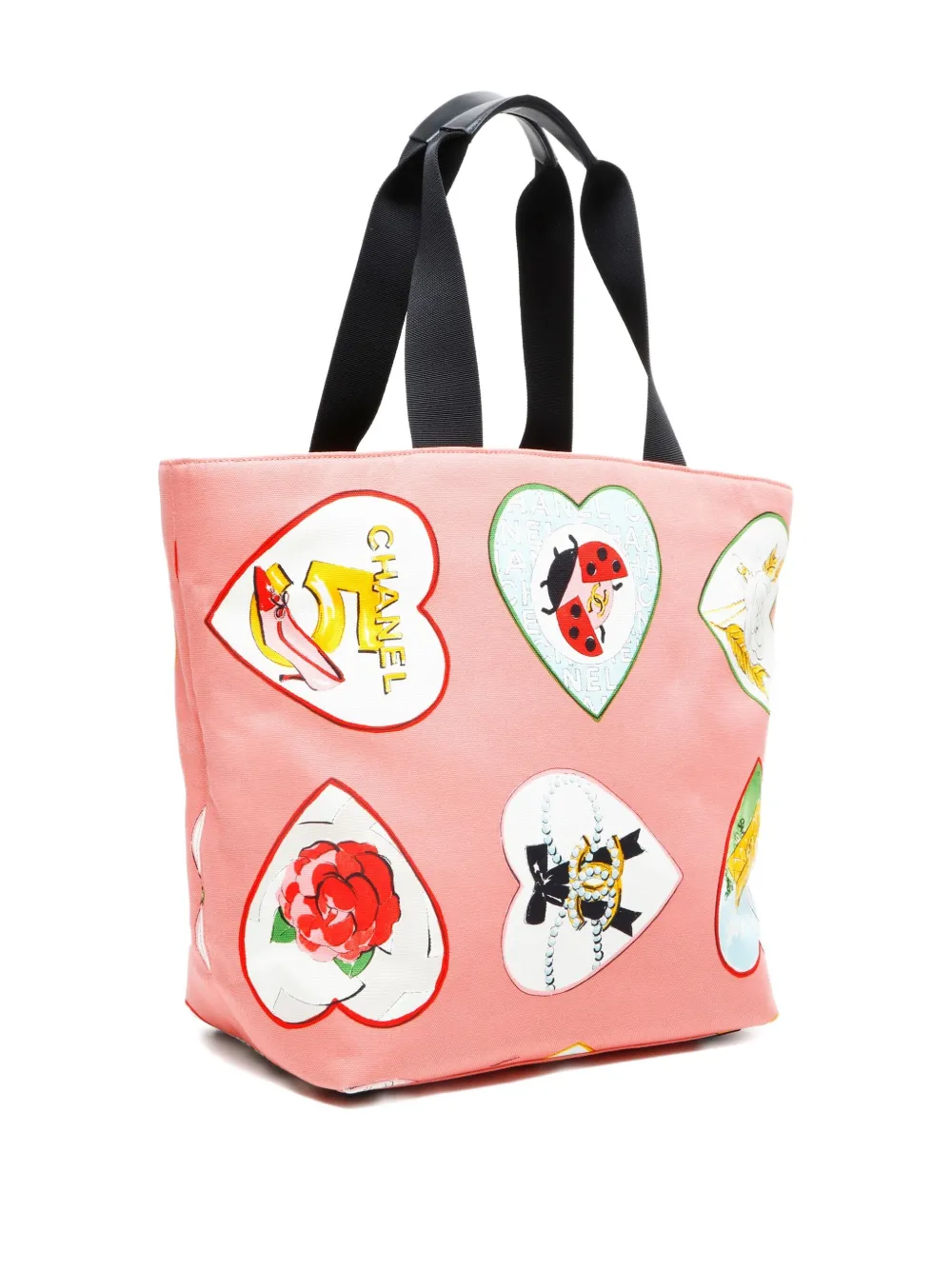 Pre-owned Chanel 2005-2006 Valentine Heart-motif Tote Bag In Pink
