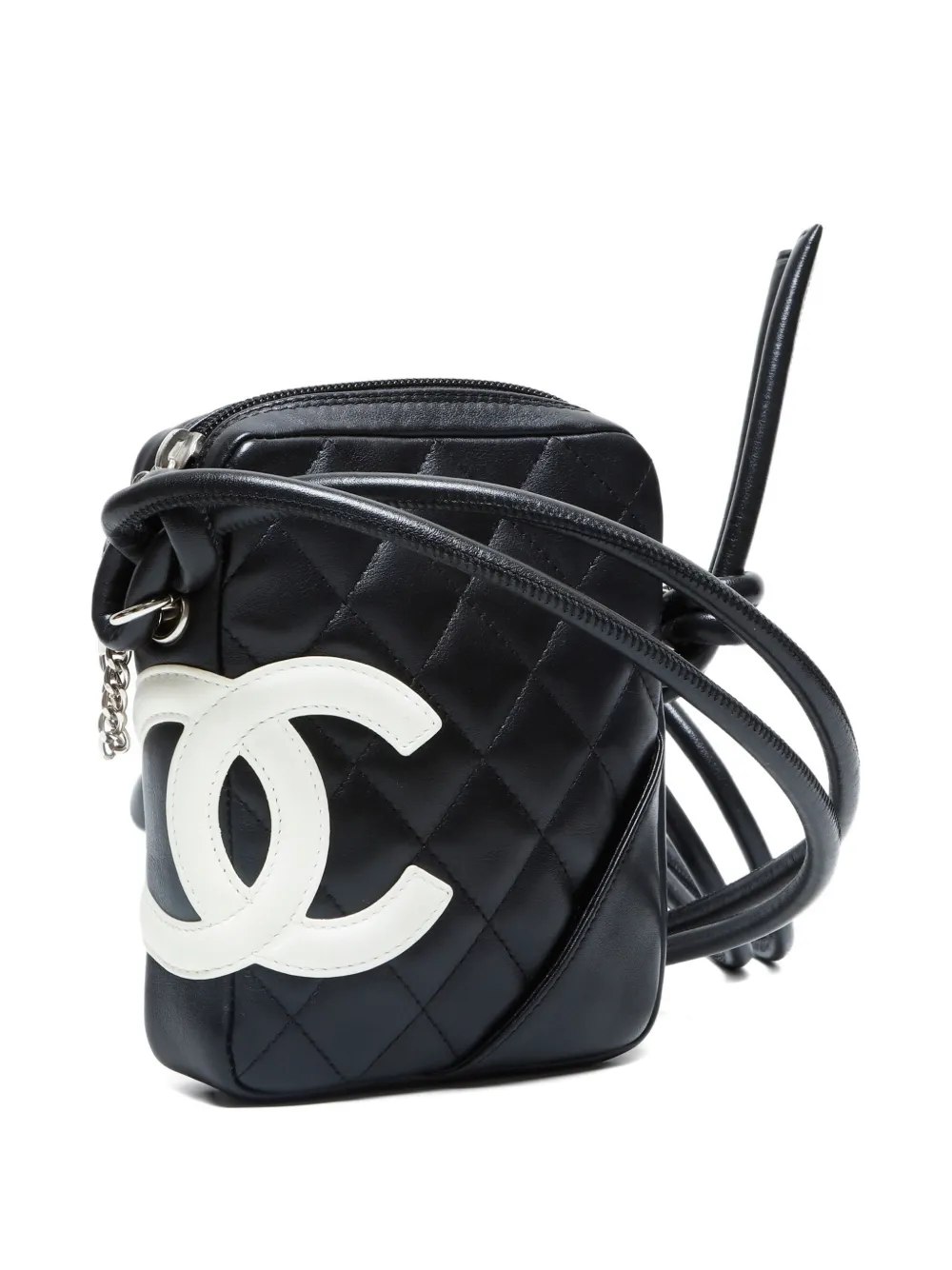 Pre-owned Chanel 2003-2004 Cambon Line Shoulder Bag In Black