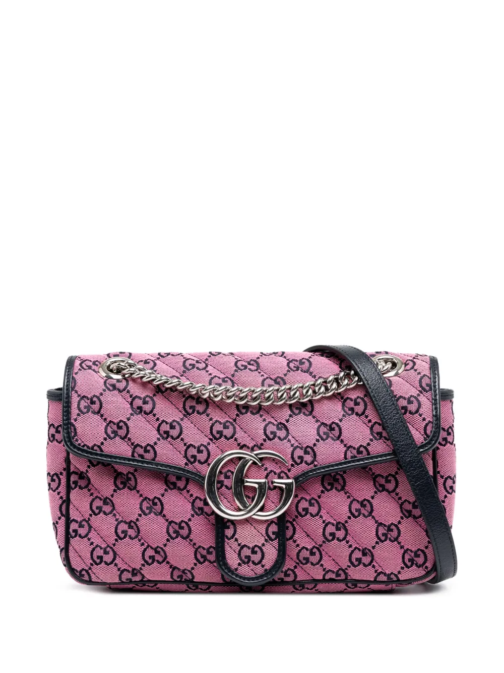 Gucci Pre-Owned 2016-2025 Medium GG Marmont Matelasse Diagonal Canvas shoulder bag - Rosa