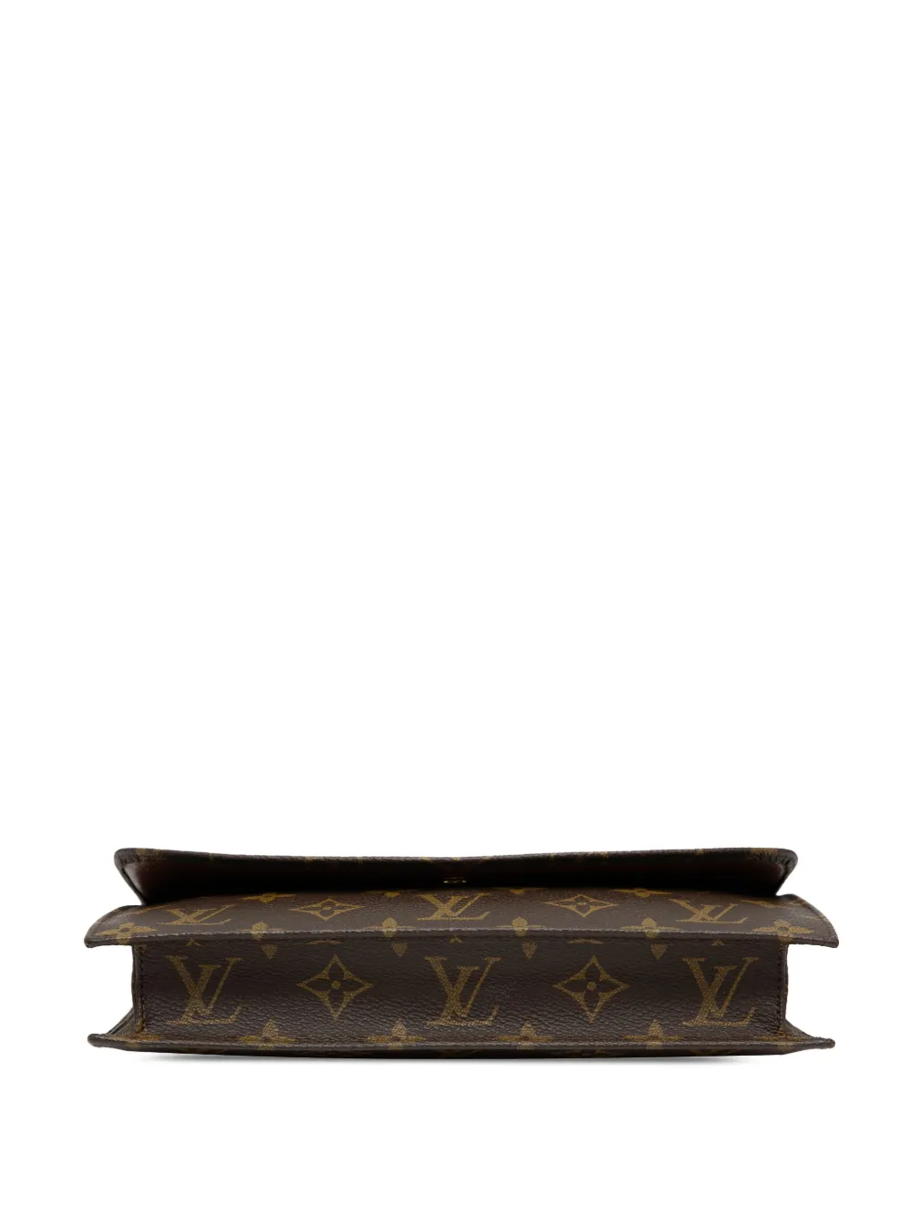 Pre-owned Louis Vuitton 1992 Monogram Pochette Rabat 23 Clutch Bag In Brown