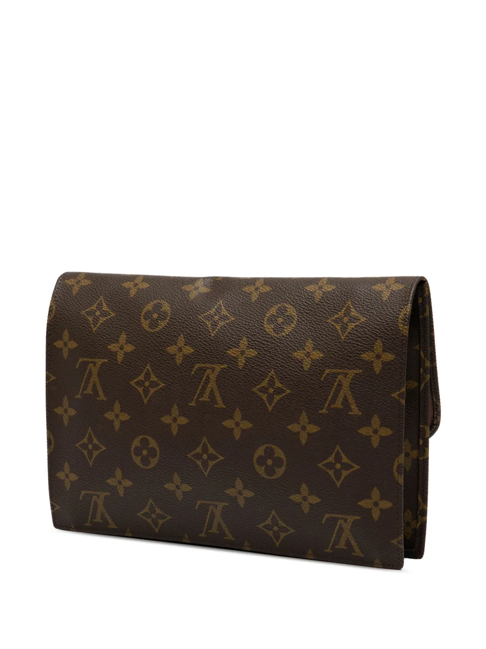 Pre-owned Louis Vuitton 1992 Monogram Pochette Rabat 23 Clutch Bag In Brown