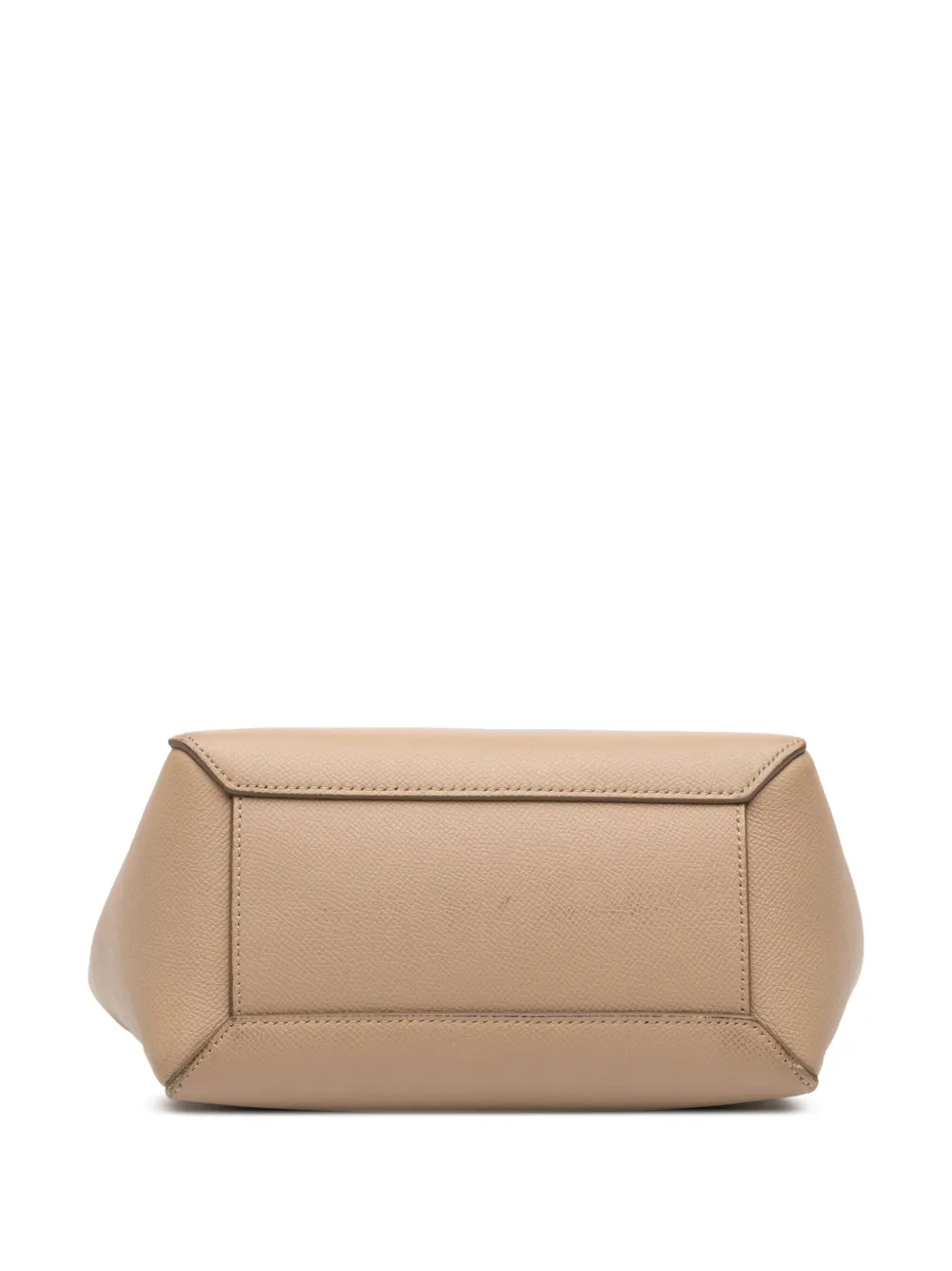 Pre-owned Celine 2018-2025 Nano Grained Calfskin Belt Bag Satchel In Brown