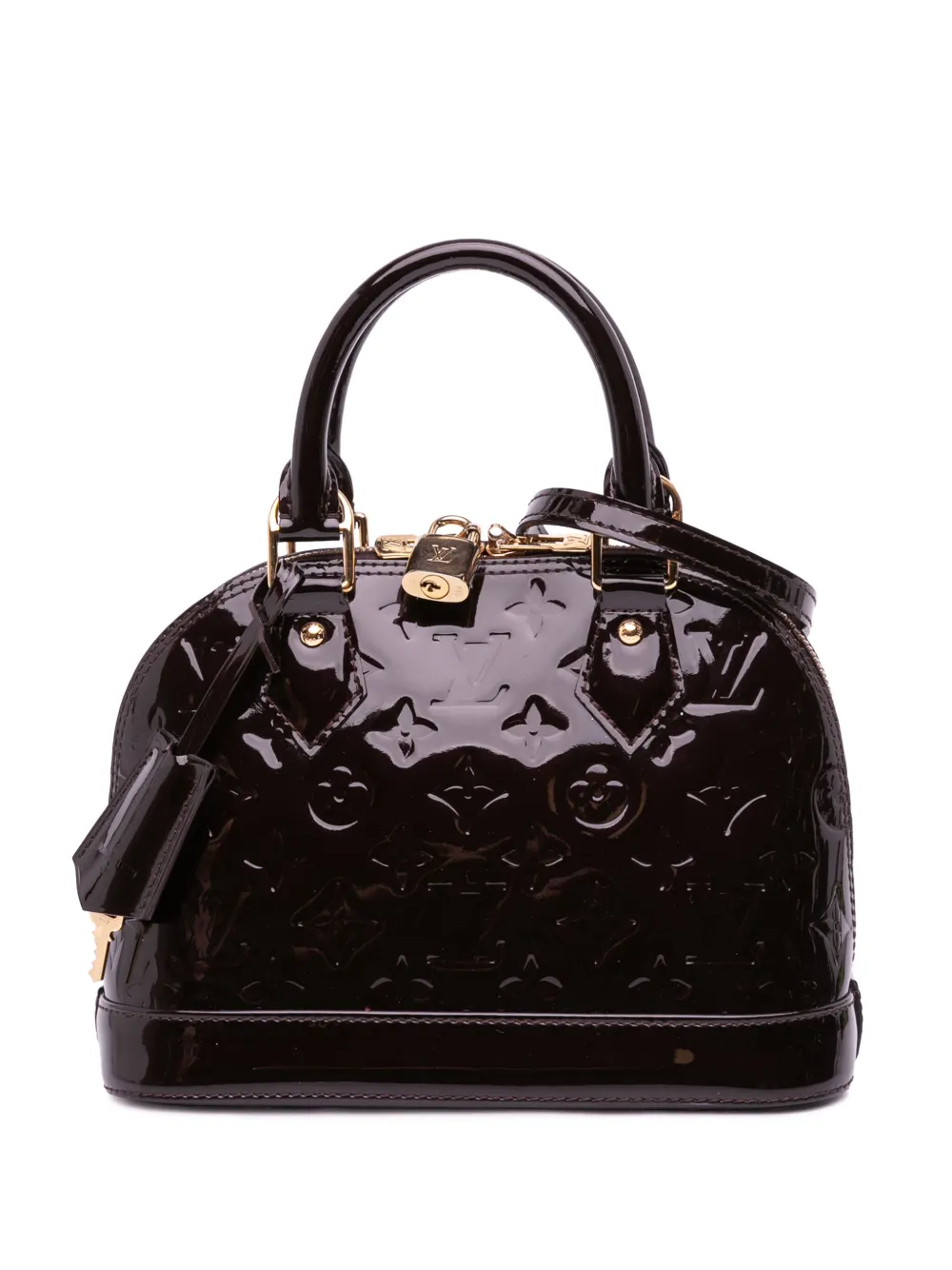 Pre-owned Louis Vuitton 2017 Monogram Vernis Alma Bb Satchel In Purple