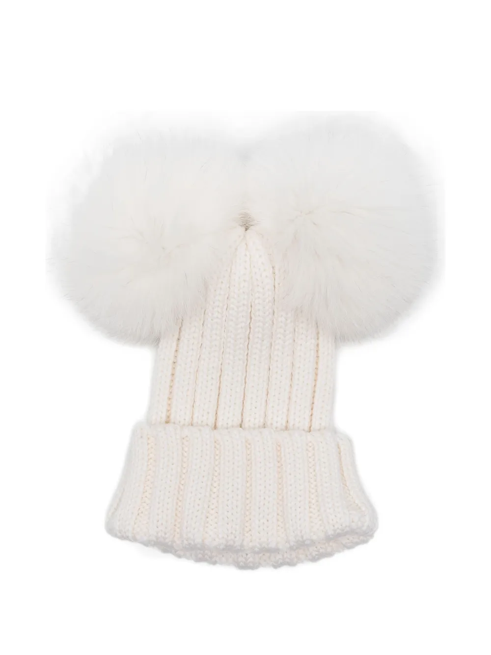 Cuffie regina pompom ribbed hat - Wit