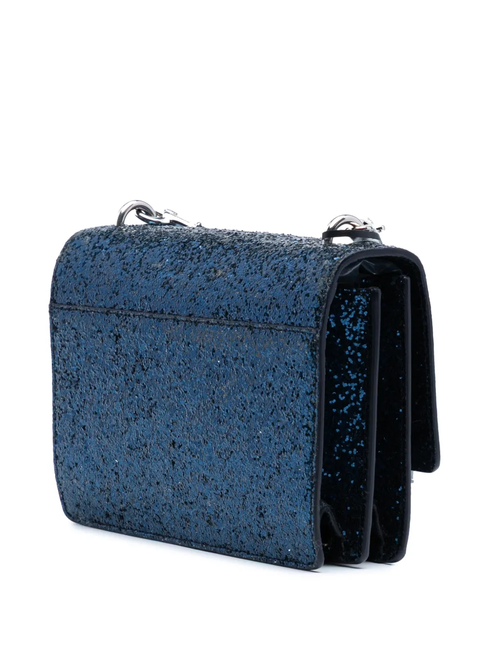  Saint Laurent Pre-owned Borsa A Tracolla Sunset Piccola In Pelle Con Glitter E Monogramma 2016 - Blu 