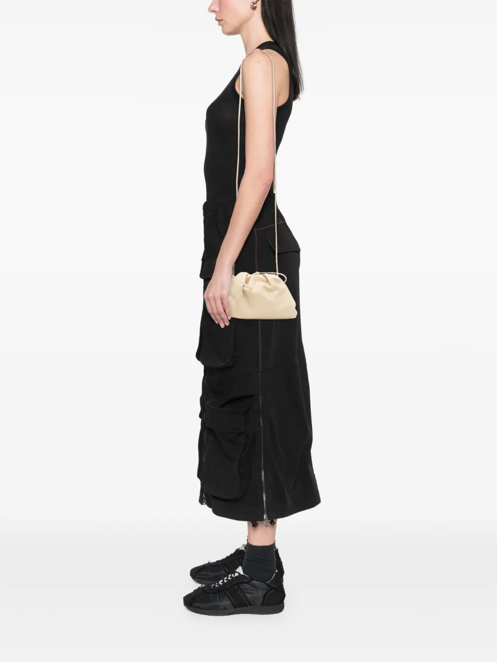 Pre-owned Bottega Veneta 2012-2025 Lambskin The Mini Pouch Crossbody Bag In Brown