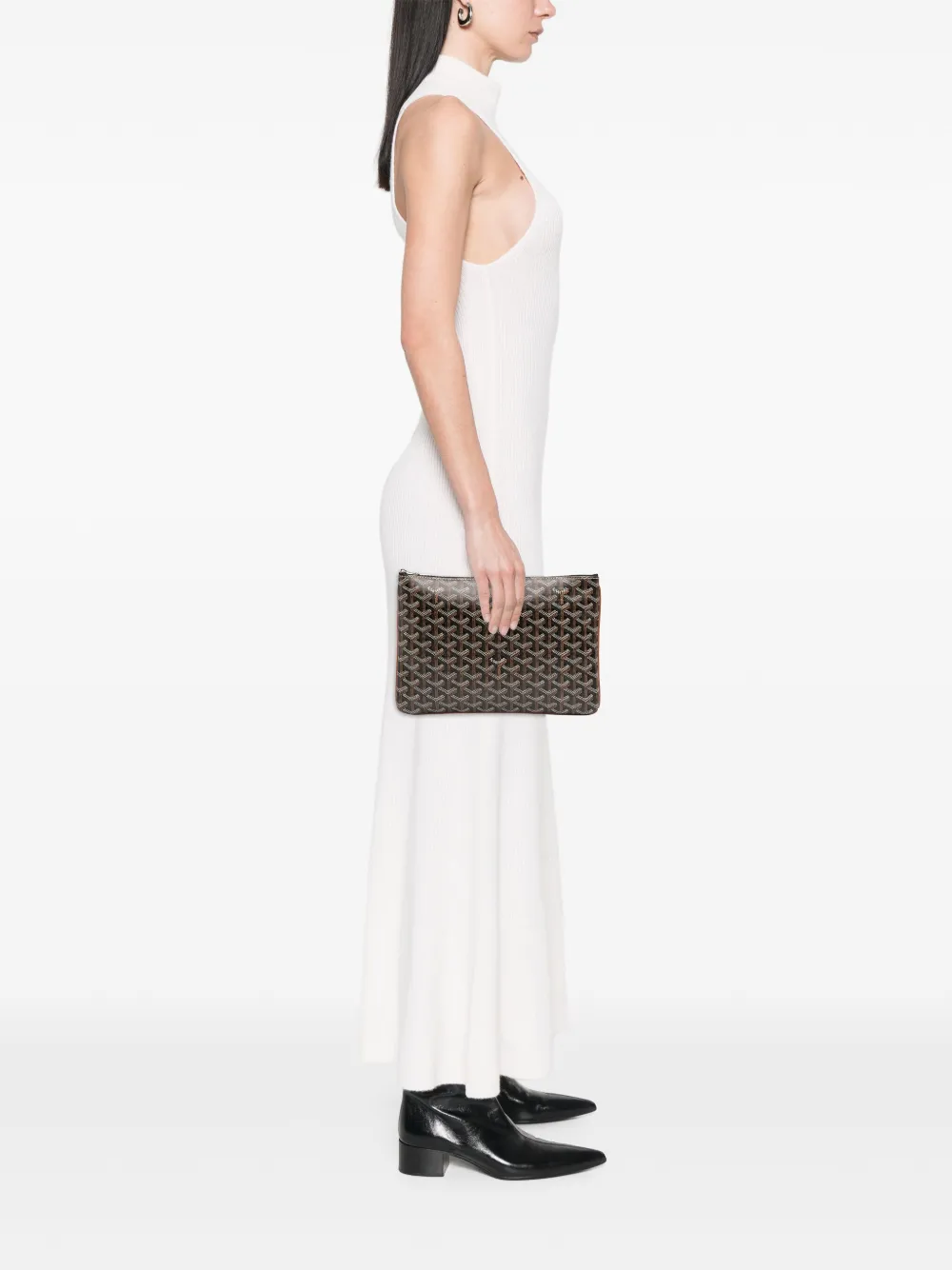 Pre-owned Goyard 2019 Ine Senat Mm Clutch Bag In Black