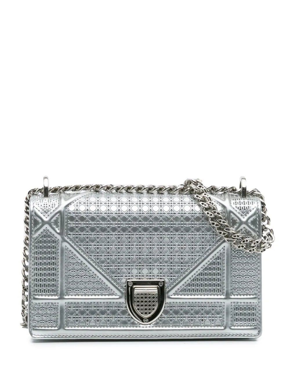 Christian Dior Pre-Owned 2015 ミニ メタリック パテント マイクロカナージュ ディオラマ フラップ