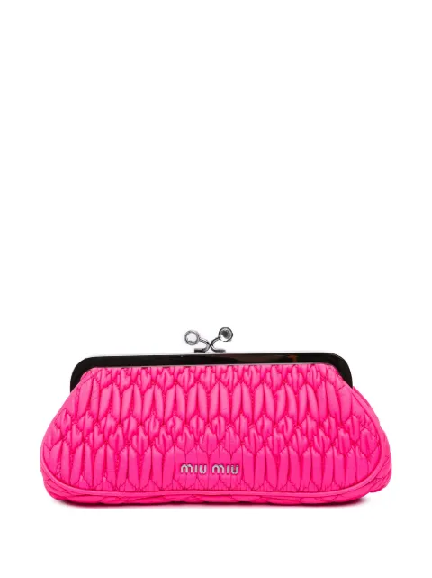 Miu Miu Pre-Owned 2000-2010 Matelasse Nappa Kiss Lock Frame clutch bag