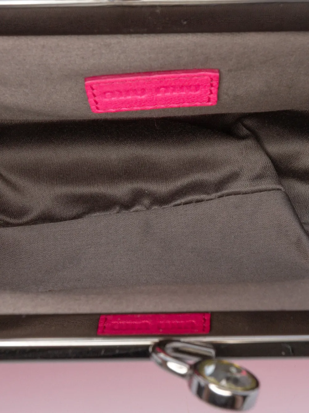Pre-owned Miu Miu 2000-2010 Matelasse Nappa Kiss Lock Frame Clutch Bag In Pink