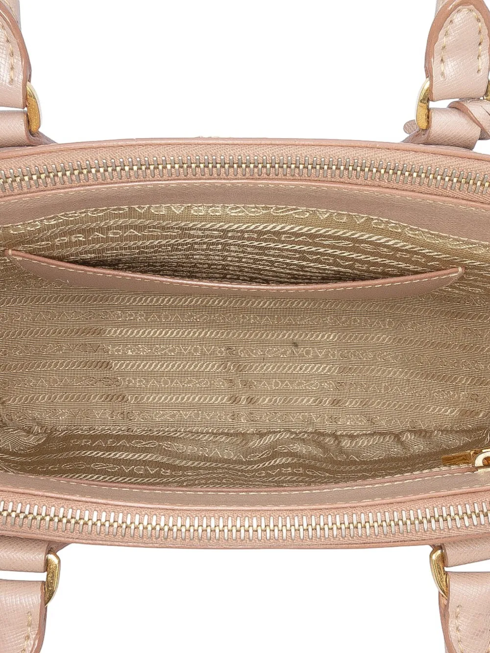 Pre-owned Prada 2000-2025 Medium Saffiano Lux Galleria Double Zip Satchel In Brown