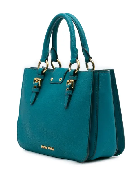 Miu Miu Pre-Owned 2010-2025 Goatskin Madras satchel