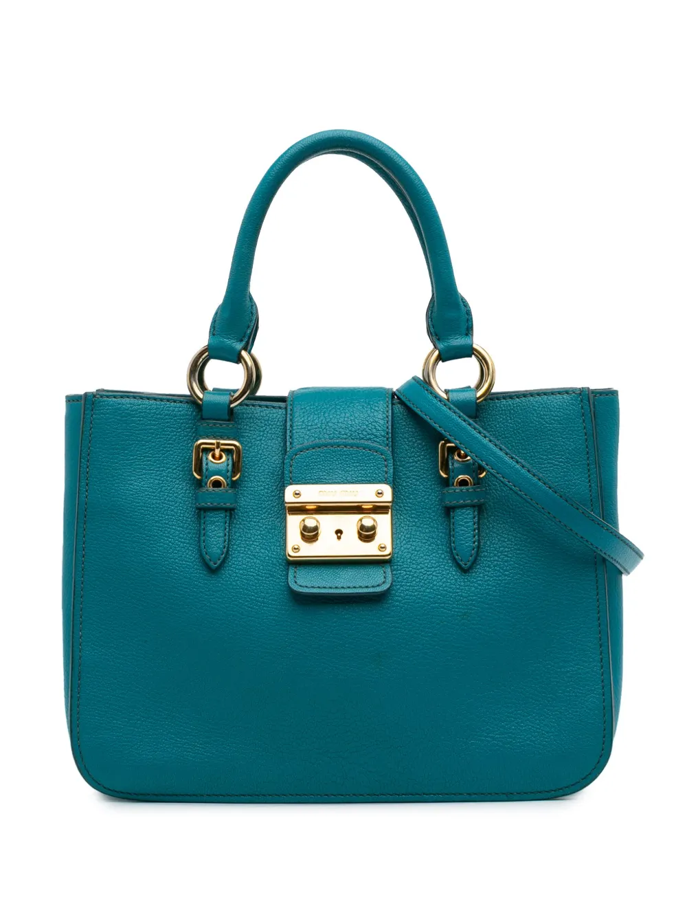 Miu Miu Pre-Owned satchel-taske i gedeskind fra 2010-2025 | blå | Image 1