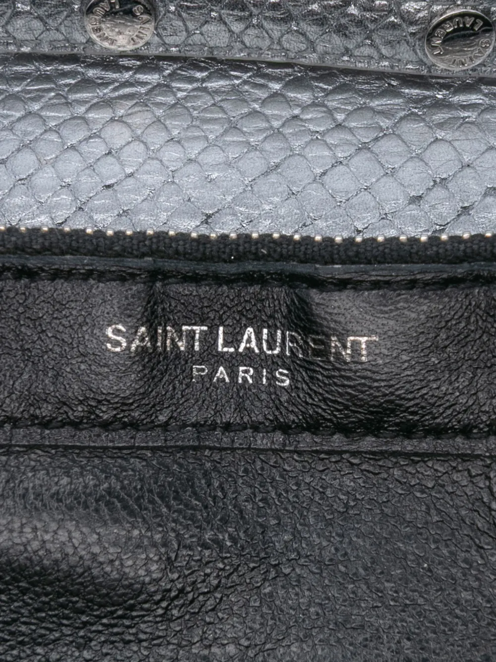 Saint Laurent Pre-Owned Borsa a tracolla Kate in pelle goffrata effetto pitone con monogramma e catena 2000-2025 - Argento