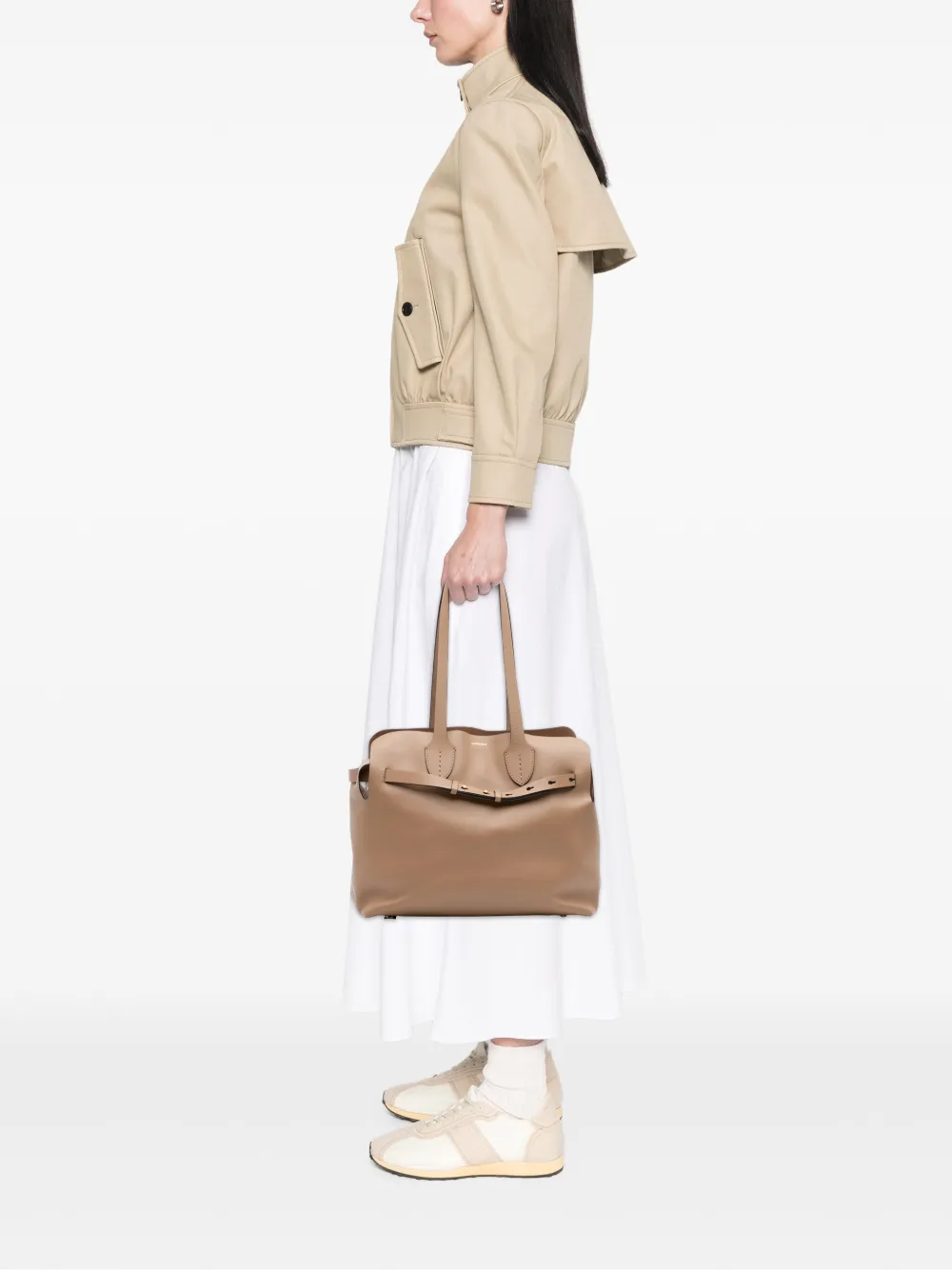 Pre-owned Burberry 2018-2025 Medium Soft Calfskin Belt Bag Tote Bag In Brown