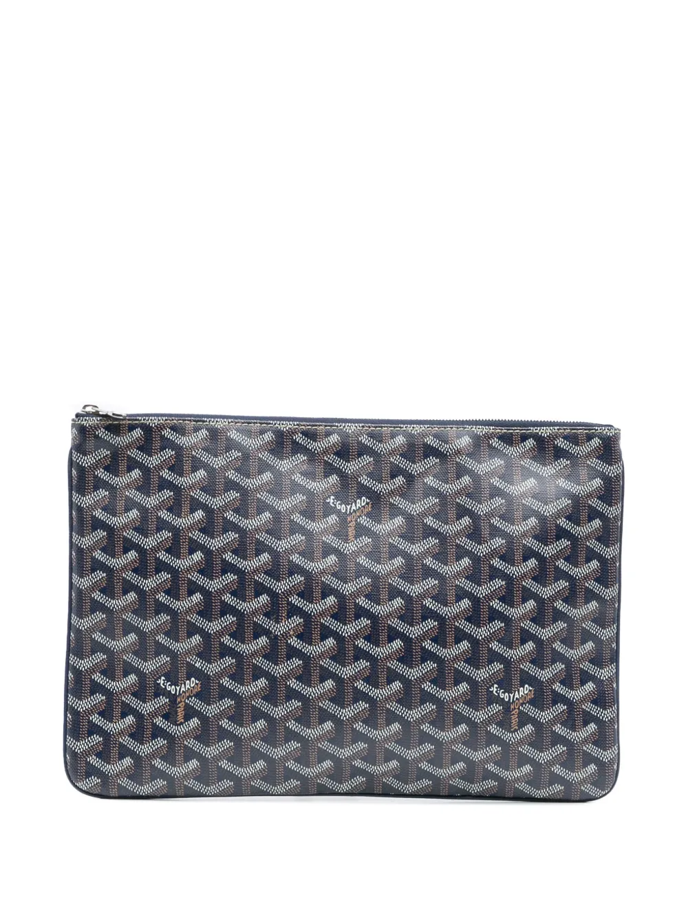 Pre-owned Goyard 2016 Ine Senat Mm Clutch Bag In Blue