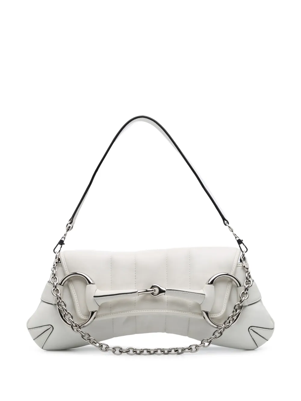 Gucci Pre-Owned 2016-2025 スモール レザー ホースビット チェーン サッチェルバッグ - ホワイト