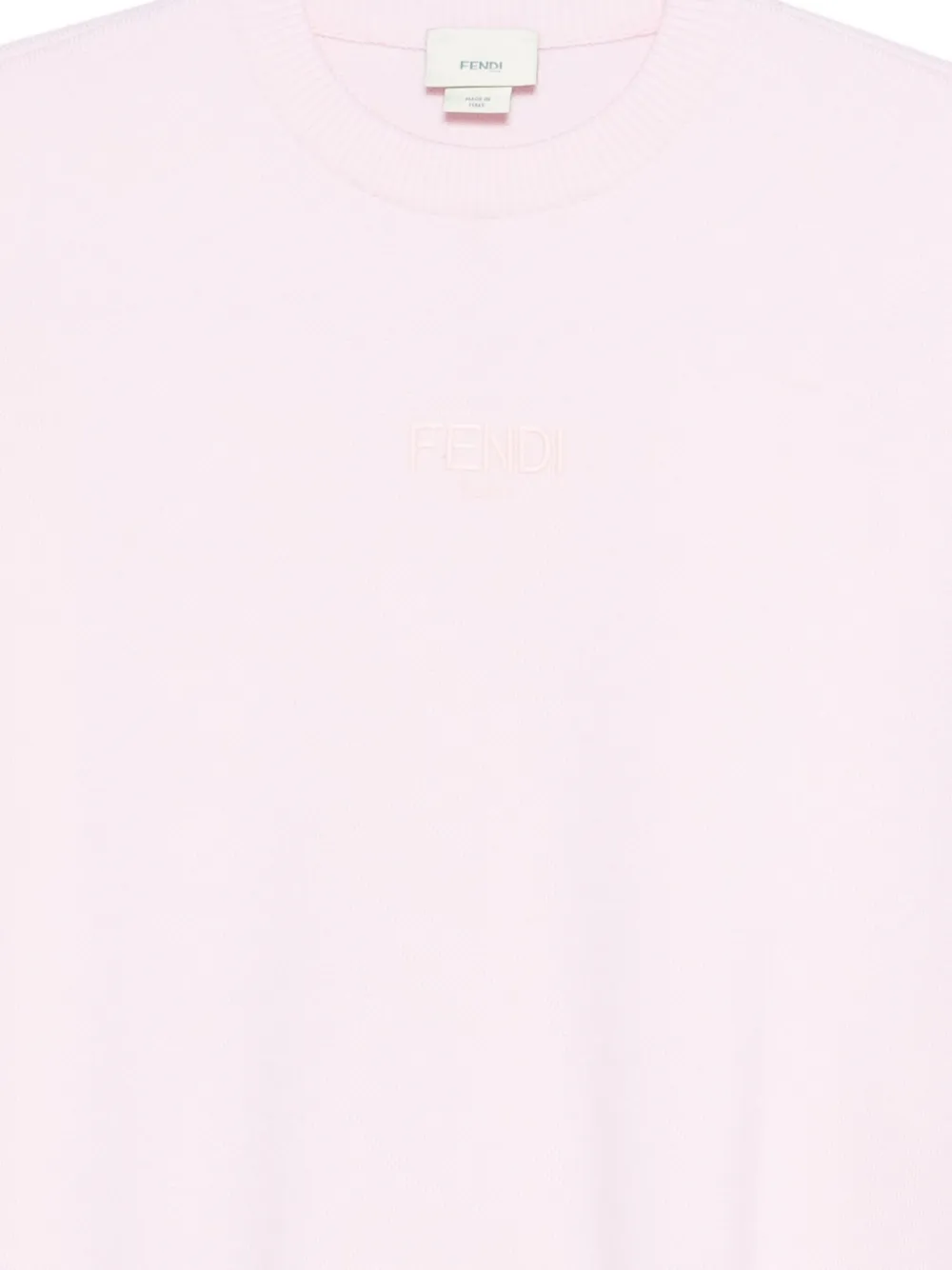 Fendi Kids Gebreide wollen jurk met logo Roze