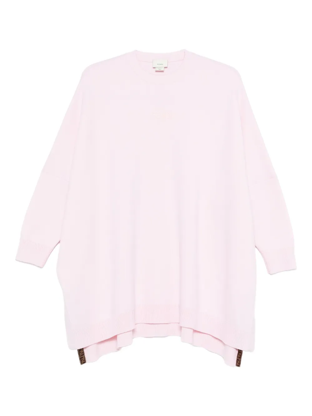 Fendi Kids knit logo wool dress - Rosa