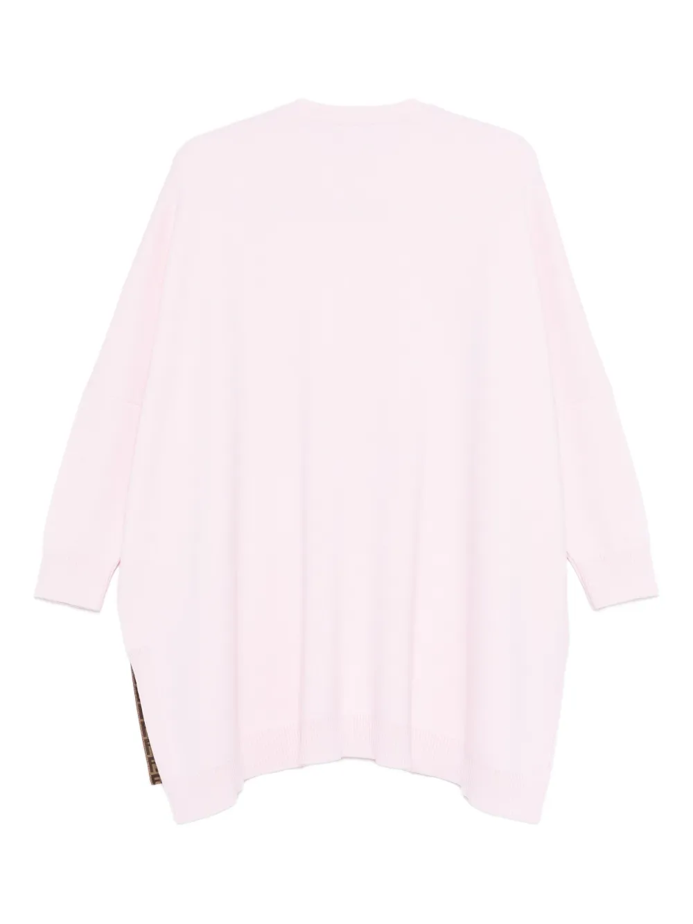 Fendi Kids Gebreide wollen jurk met logo Roze