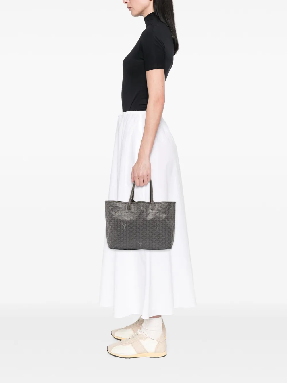 Pre-owned Goyard 2017 Ine Saint Louis Pm Tote Bag In Gray