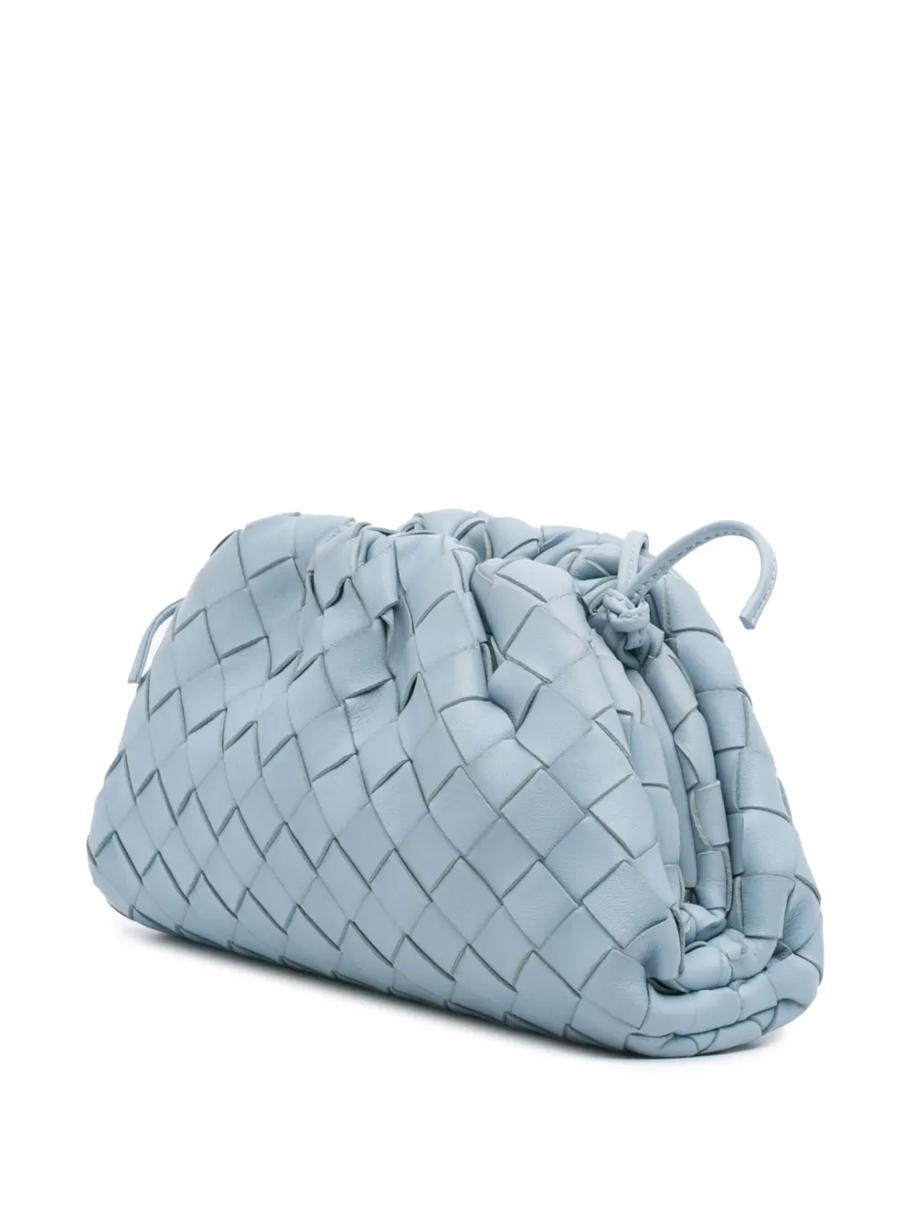 Pre-owned Bottega Veneta 2012-2025 Nappa Intrecciato The Mini Pouch Crossbody Bag In Blue