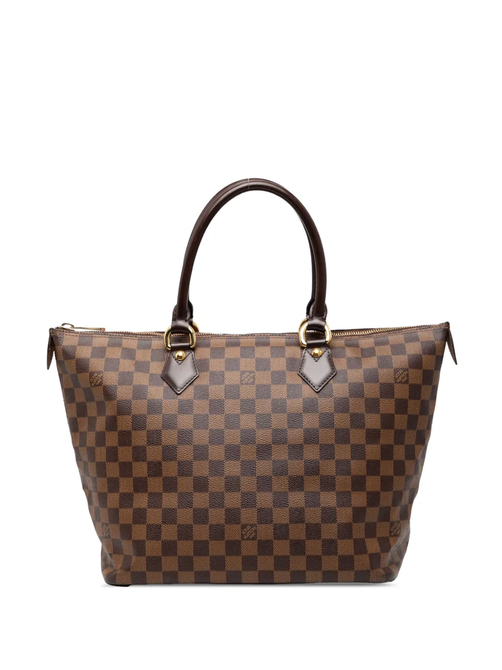 Pre-owned Louis Vuitton 2005 Damier Ebene Saleya Mm Tote Bag In Brown