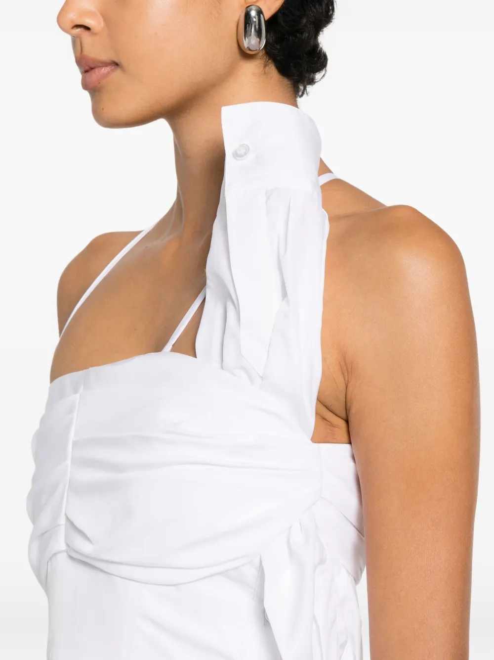 Viktor & Rolf Gedrapeerde midi-jurk met strik Wit