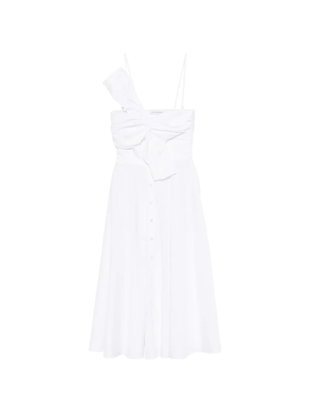 Viktor & Rolf Gedrapeerde midi-jurk met strik Wit