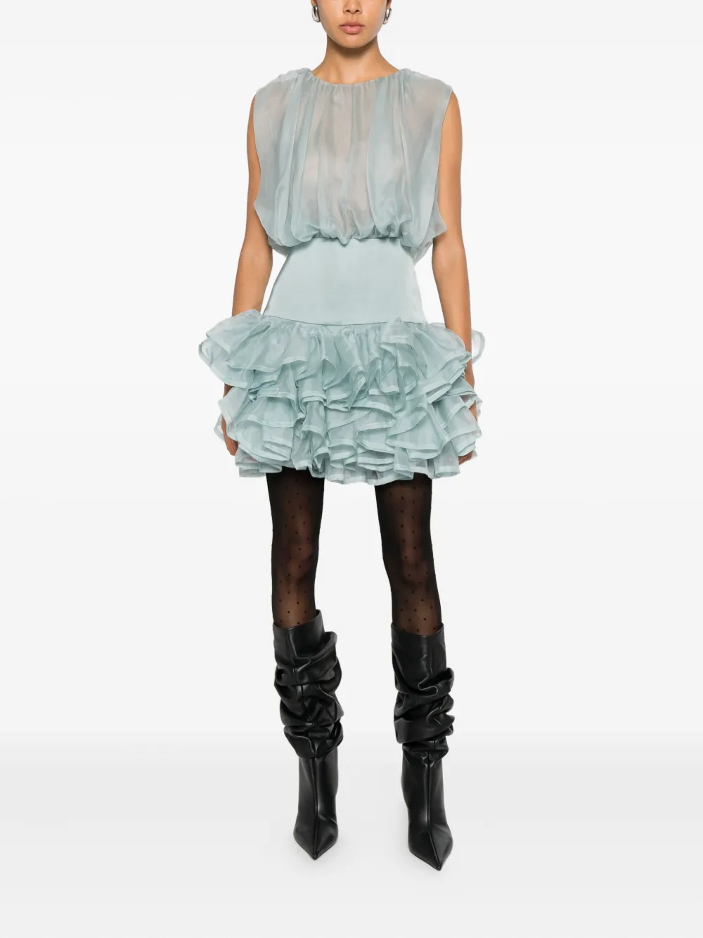 Viktor & Rolf Mini-jurk met ruches Blauw