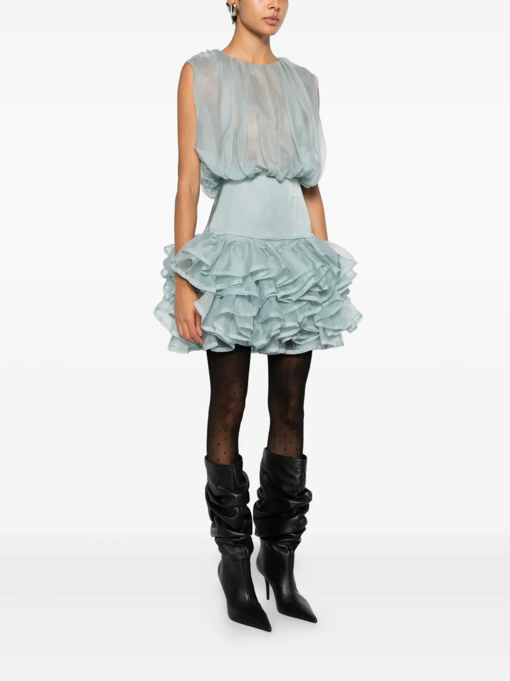 Viktor & Rolf Mini-jurk met ruches Blauw