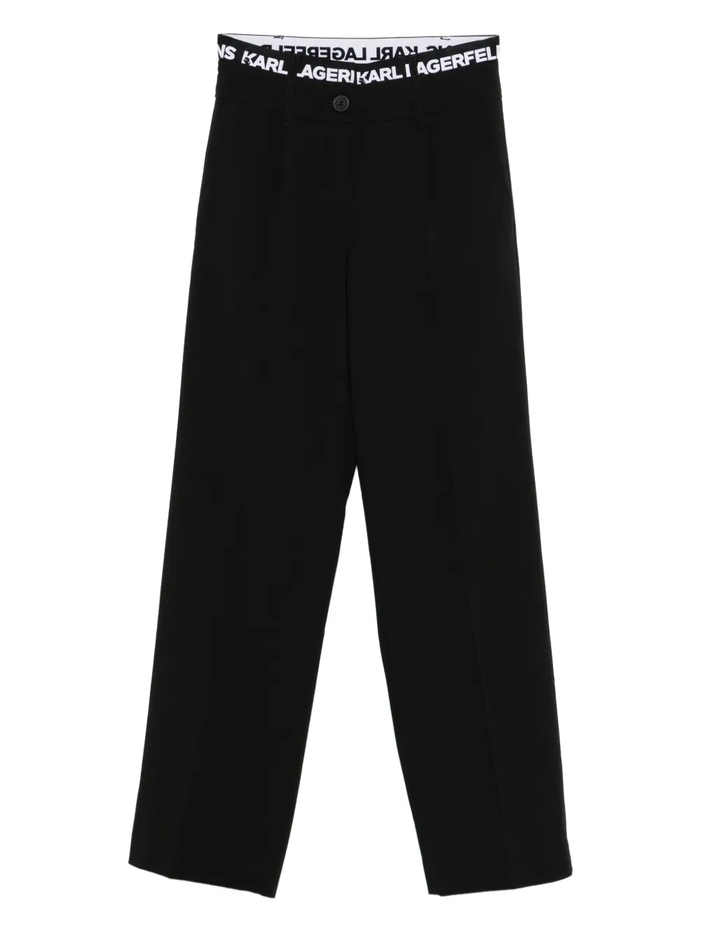 Karl Lagerfeld Jeans logo-waistband trousers - Nero