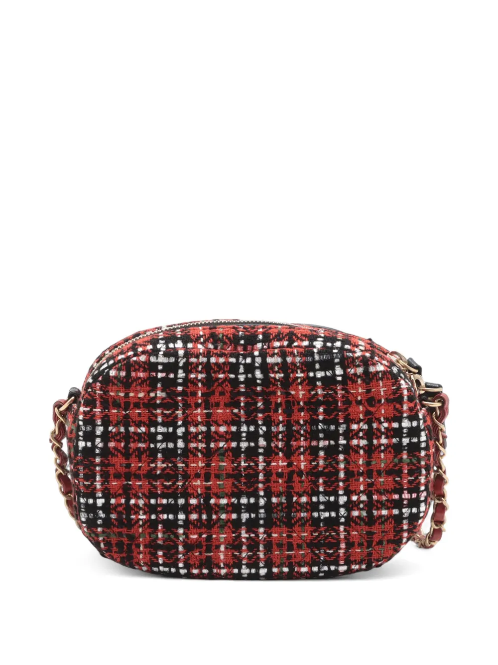 Pre-owned Chanel 2020 Tweed And Lambskin Coco Midnight Camera Bag Crossbody Bag In Multi