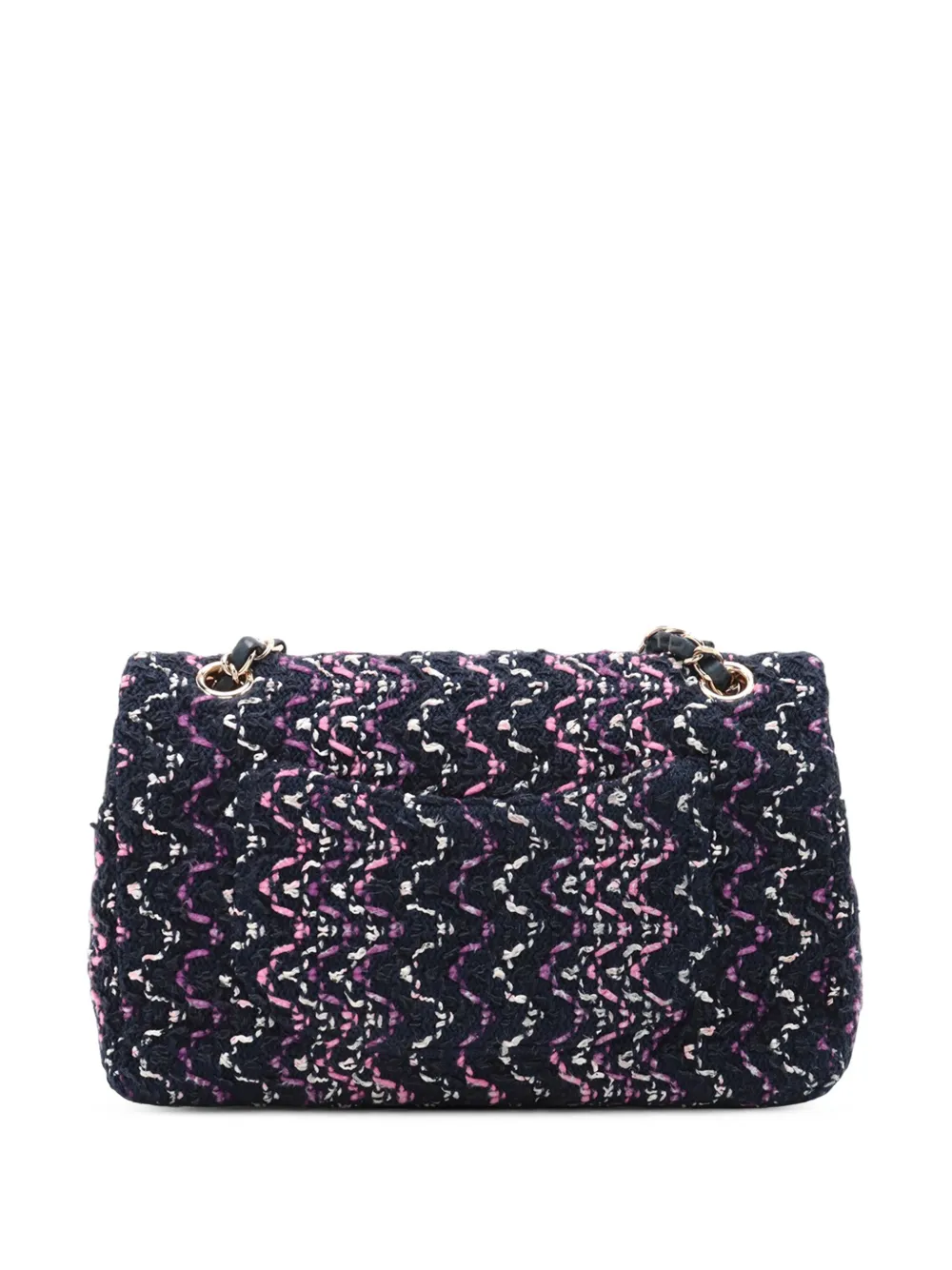 Pre-owned Chanel 2021 Medium Classic Tweed Single Flap Shoulder Bag In Blue