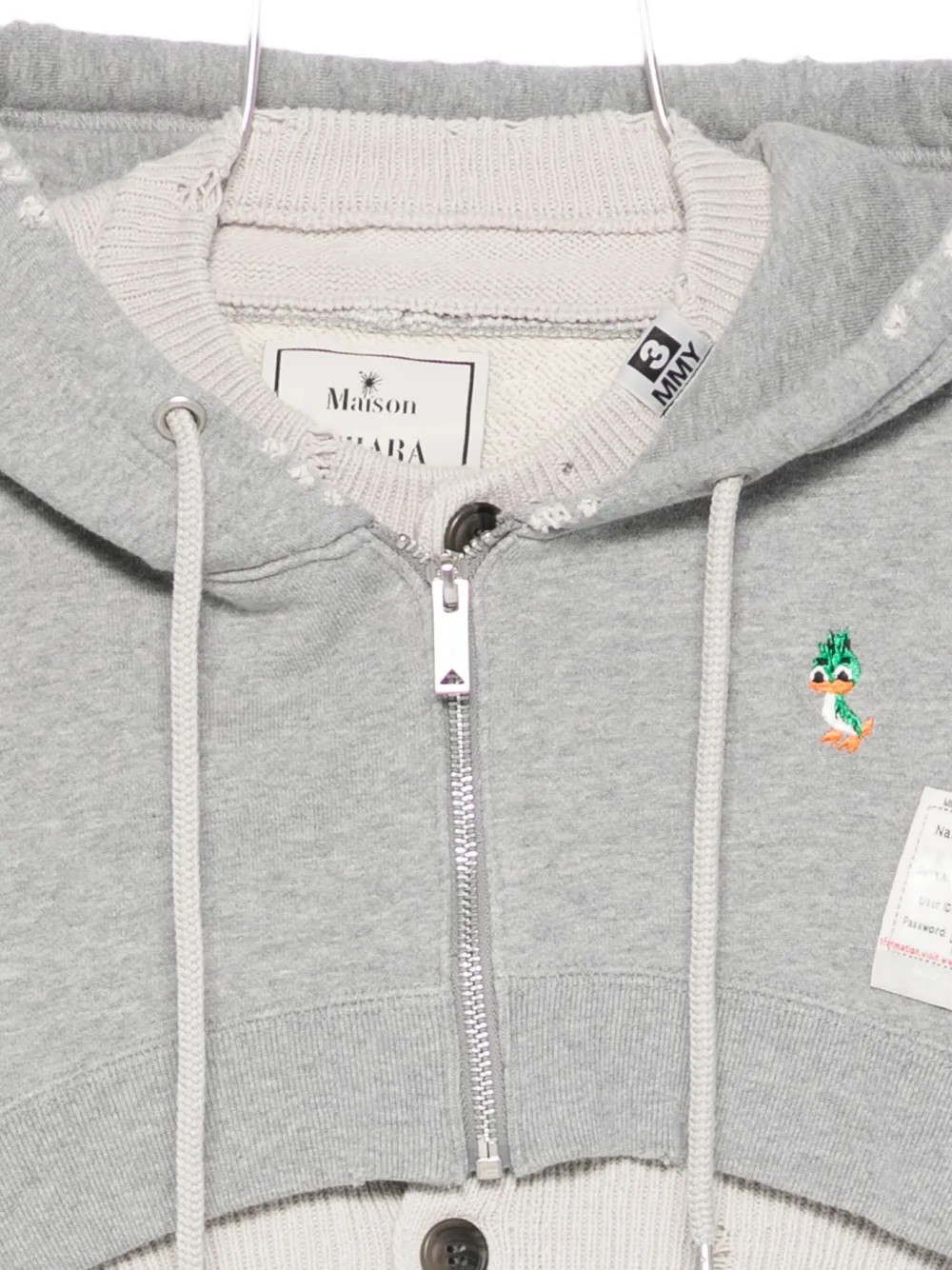 Miharayasuhiro Zip-up Hooded Jacket In Gray