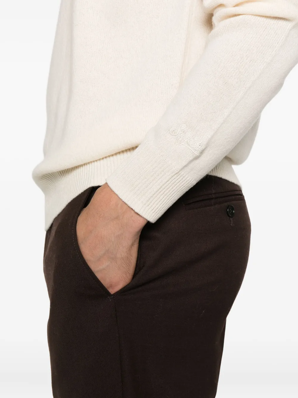 Mc2 Saint Barth Regent Wool Sweater In Neutral