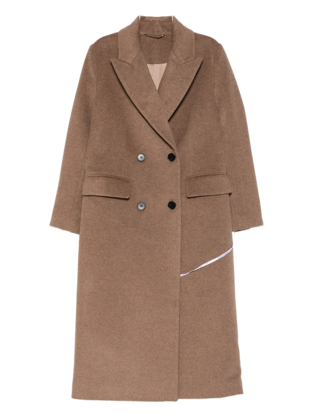 The Curated Collection Double-breasted Coat In Brown