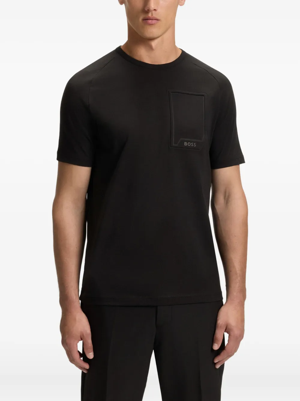 BOSS Tee Urban Tech T-shirt Zwart