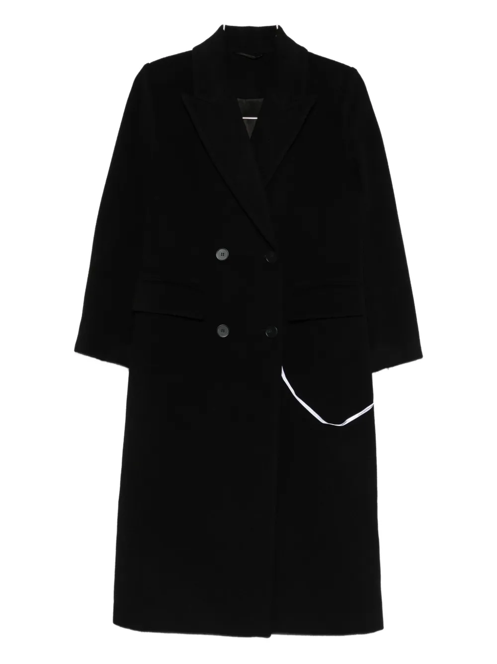 The Curated Collection Double-breasted Coat In Black