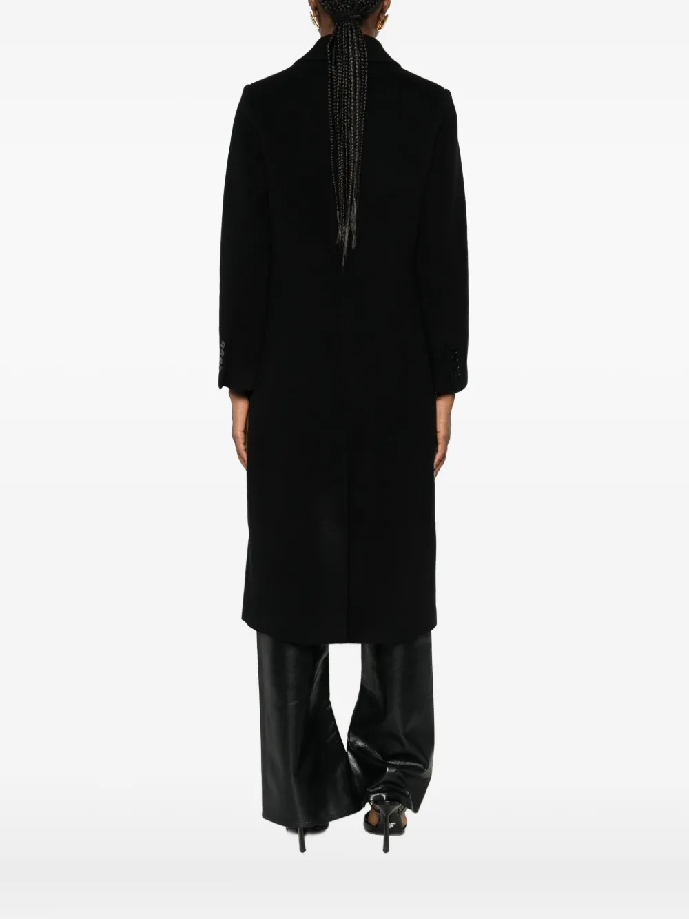 The Curated Collection Double-breasted Coat In Black