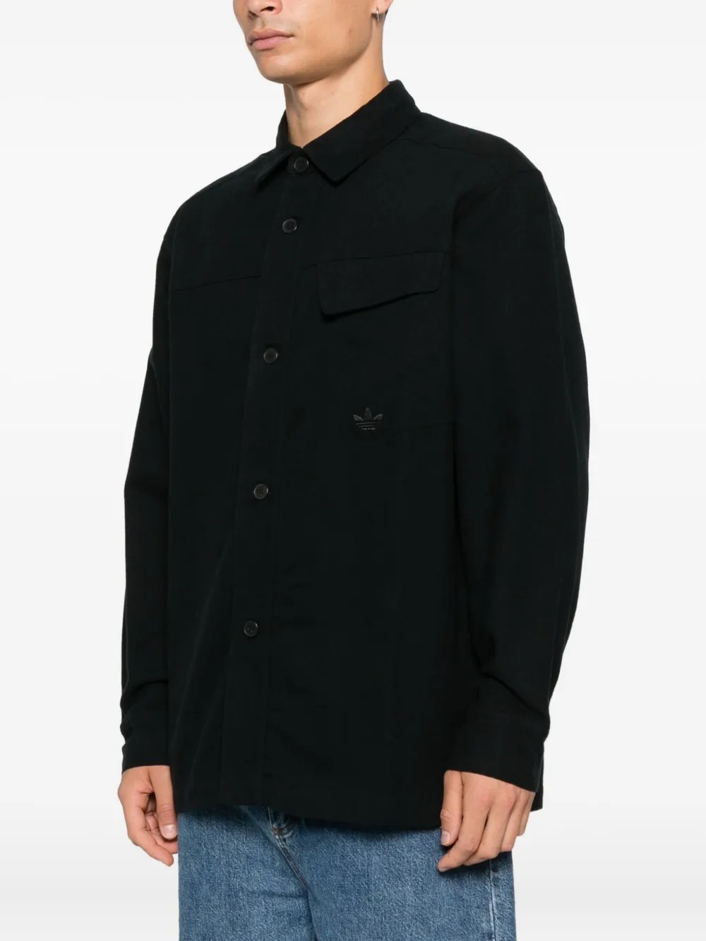 adidas Shirtjack met zak en knopen Zwart