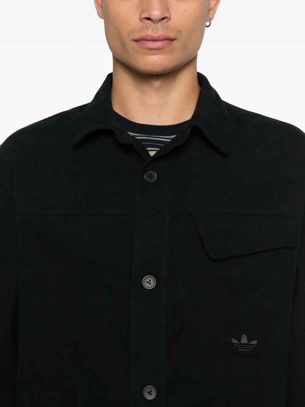adidas Shirtjack met zak en knopen Zwart