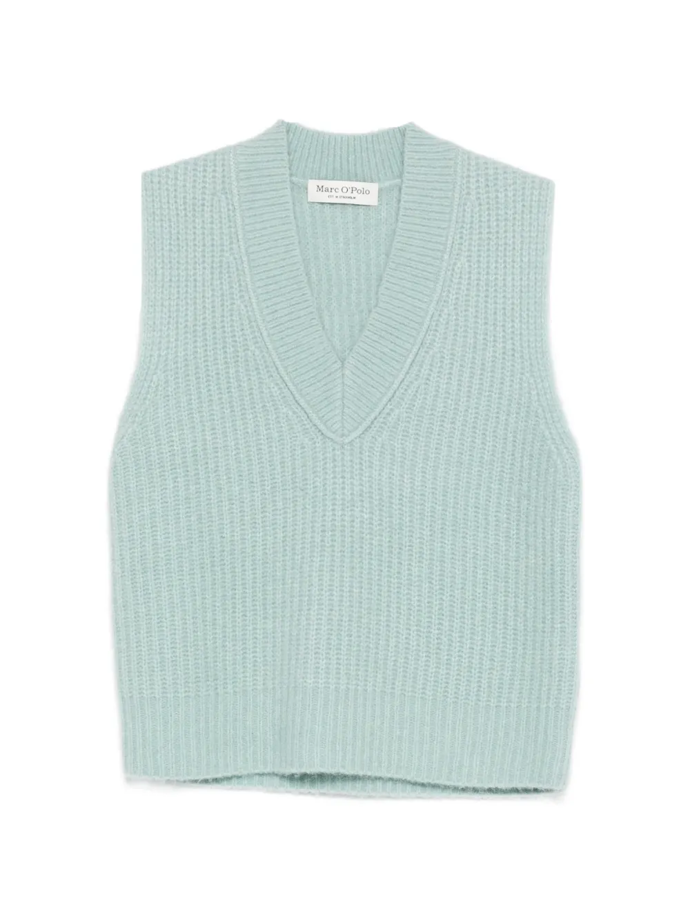 Marc O'Polo V-neck ribbed top - Verde
