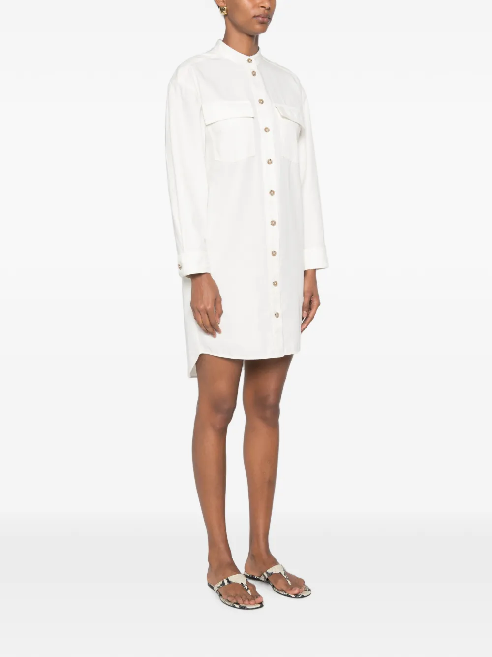 Marc O'Polo Button-down mini-jurk met borstzak Wit